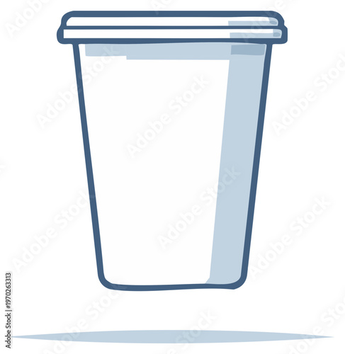 Simple hand drawn icon of a disposable takeaway coffee cup with a lid illustration beverage container graphic element