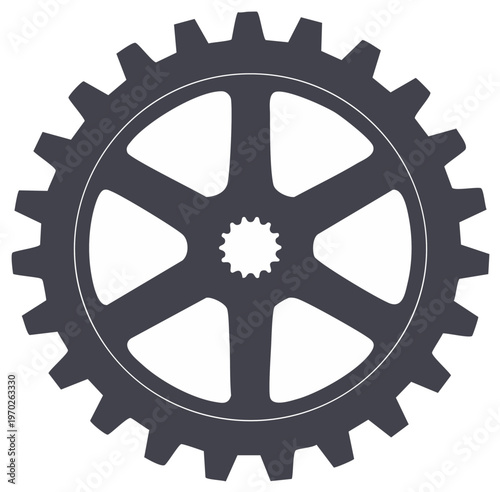 Mechanical gear wheel vector illustration, industrial, construction, business, technology