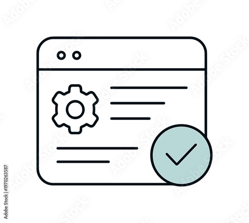 Smart default settings and pre-configured options in digital products for faster onboarding, a simple interface panel with a small gear and a