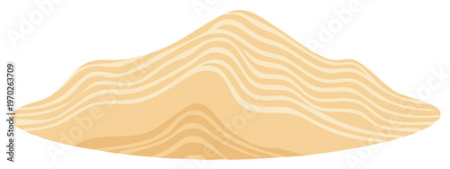 Stylized sand dune or desert landscape with wavy stripes and smooth curves, showing natural beige and light brown tones