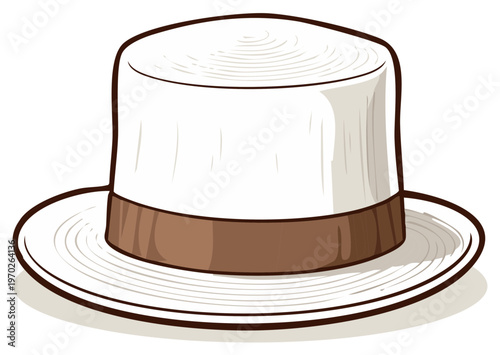 Vintage Gentleman's Hat with Brown Ribbon Classic Style Accessory Illustration