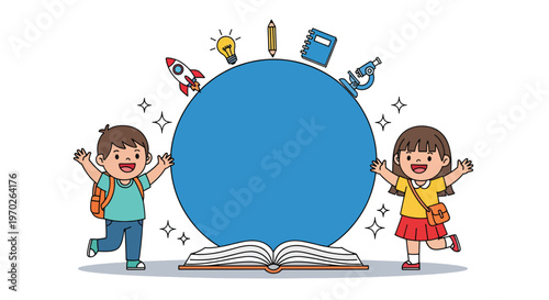 Children Around the Globe Learning and Exploring Knowledge.