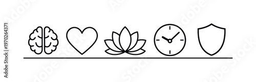 Stress management and mental resilience building for maintaining emotional balance and coping with daily challenges in modern life, brain outline