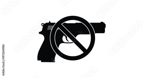 No guns allowed a circular prohibition sign featuring a firearm silhouette