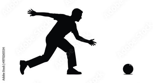 A bowler in mid swing prepares to release the ball black silhouette