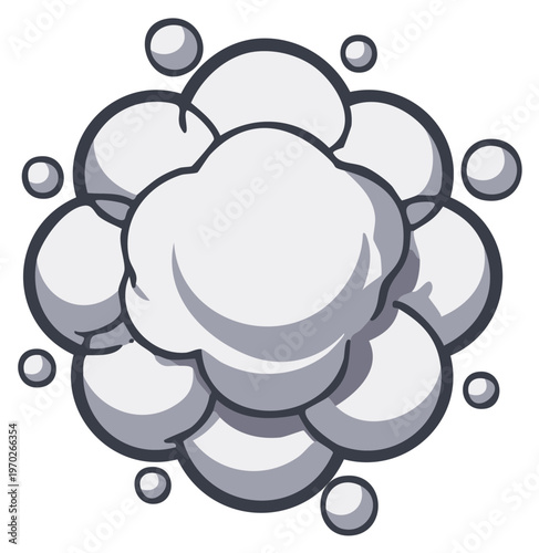 Cartoon explosion cloud with rounded shapes graphic design element