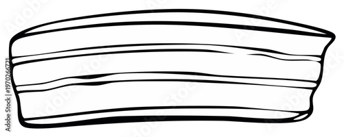 Simple illustration of a slice of bacon with thick black outlines