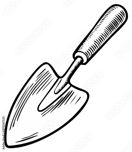 Illustration of a Hand Trowel for Gardening and Horticulture
