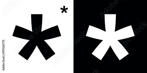 Asterisk (superscript asterisk). Indicates a footnote, explanation, or comment. Used to censor words. A multiplication sign in mathematics. A typographic mark used to indicate ambiguity. Vector.