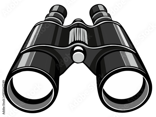 Illustrated binoculars for observation and visual exploration