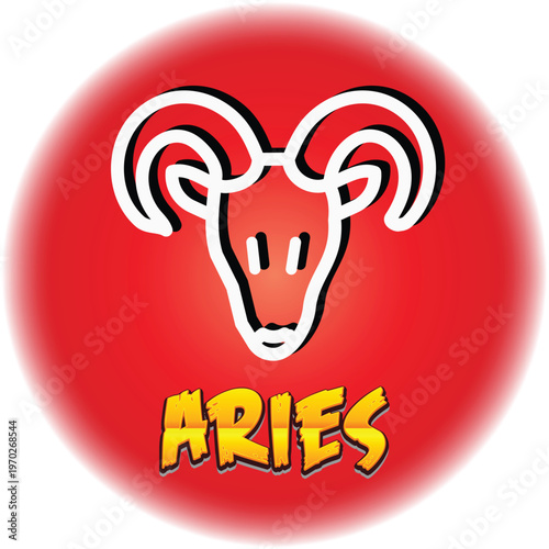 Minimalist Aries zodiac sign vector icon isolated on white