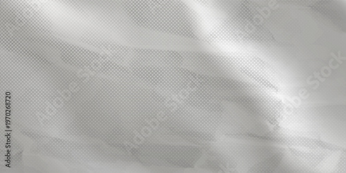 White wrinkled paper texture. Vector halftone pixelated manga background. Light beige neutral color dots bg. Grungy urban backdrop. Wide horizontal duotone banner