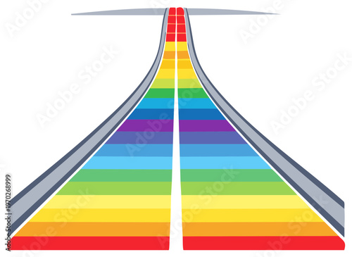 Abstract colorful road leading toward the unknown