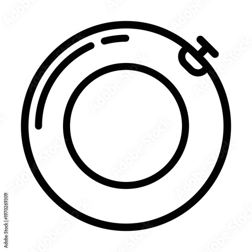 Simple black outline icon of an inflatable swim ring