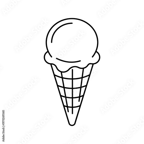 Simple black outline illustration of an ice cream cone