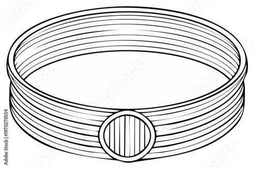 Fantasy warrior armband or ancient bracelet line art illustration for coloring