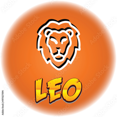 Leo lion zodiac sign vector icon for modern astrological design