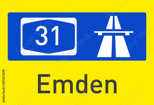 Vektorzeichen, Autobahn BAB 31, Emden