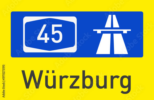 Vektorzeichen, Bundesautobahn A45, Würzburg