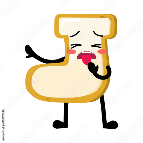 Cute Hand Drawn Sock Shaped Cookie yuck disgusted