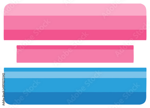 Horizontal Rectangles with Pink and Blue Color Stripes Transgender Pride Flag