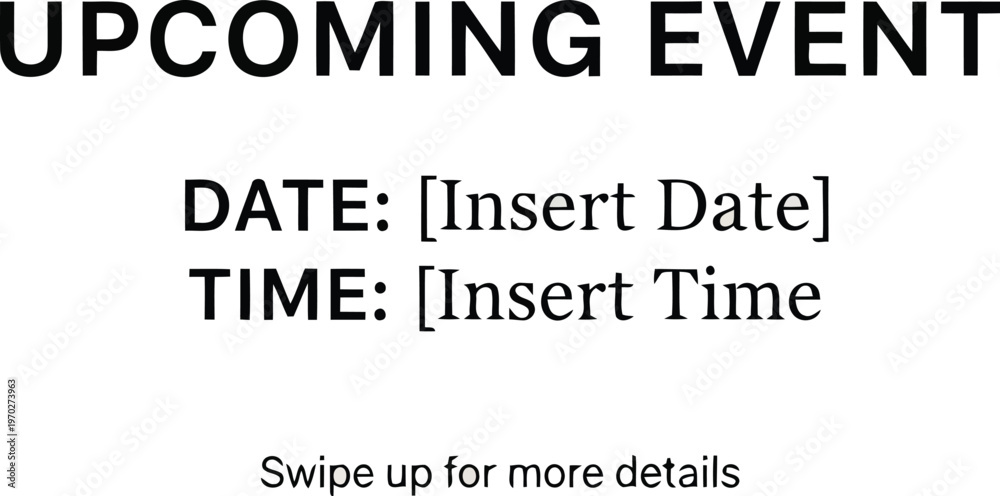 Fototapeta premium Upcoming event announcement with date and time