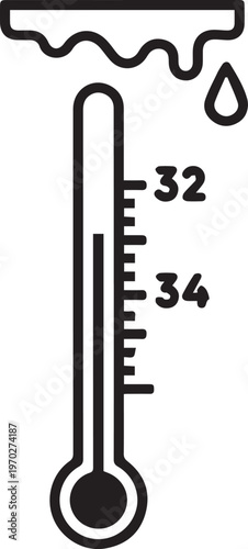 Premium Chocolate Tempering Thermometer Vector Icon: Essential Tool for Professional Pastry Chefs, Chocolate Confectioners & Industrial Cocoa Processing to Monitor & Control Tempering