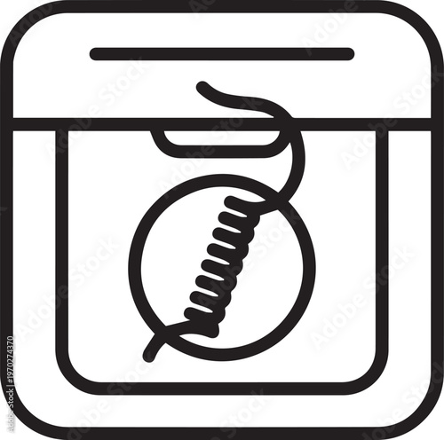 Premium Dental Floss Dispenser Vector Icon with Coiled Thread – Perfect for Oral Care Brands, Healthcare Apps, Dental Clinics, Infographics, and Digital Marketing to Enhance Branding