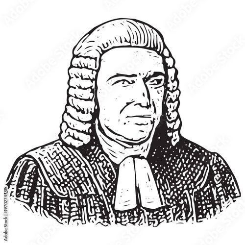 Judge Portrait for Court Authority, Legal System Representation and Judicial Identity