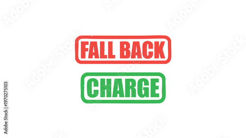 Fall Back & Charge: A visual representation of time management with Fall Back and Charge words. This image is ideal for concepts of efficiency and organization.