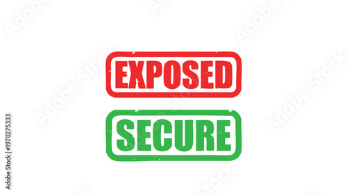 Exposed and Secure: A visual representation of contrasting states with bold, clean typography, highlighting the concepts of vulnerability and protection in a modern design.