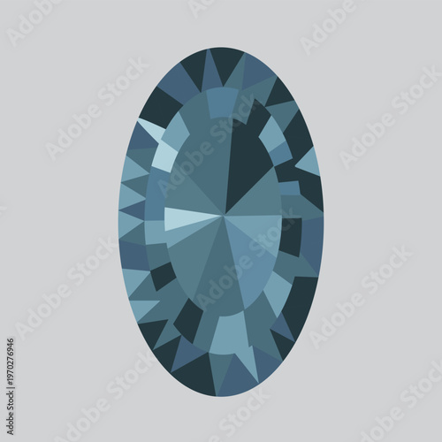 Oval Gemstone Style Button Design with Faceted Crystal Look