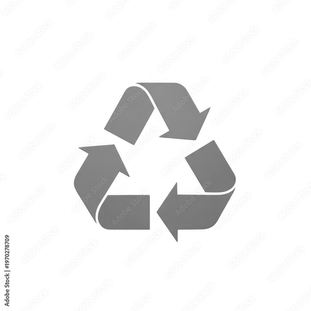 Obraz premium A gray recycling symbol on a white background png