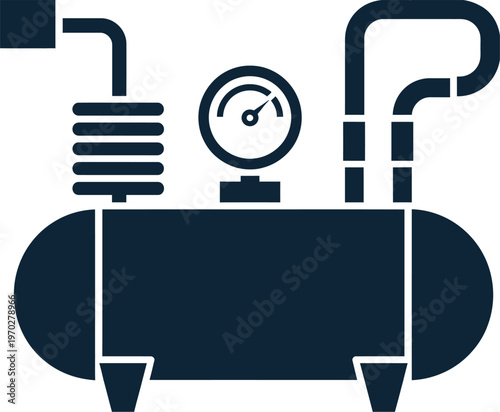 Air compressor icon vector icon, simple machine symbol illustration