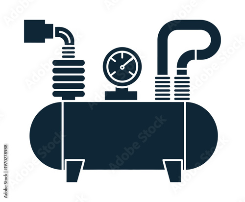 Air compressor icon vector icon, simple machine symbol illustration
