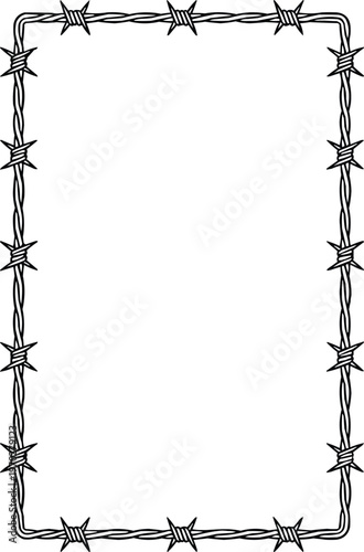 Rectangle barbed wire frame. 