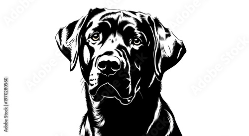 Striking Black and White Portrait of a Labrador Retriever.
