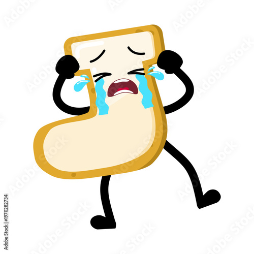Cute Hand Drawn Sock Shaped Cookie Crying Out Loud
