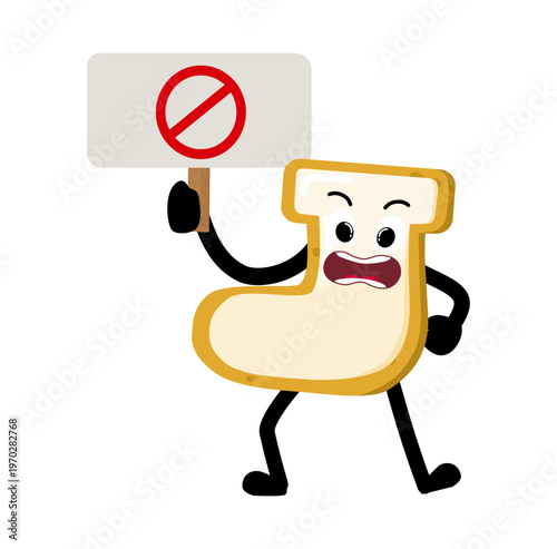 Cute Hand Drawn Protesting Sock Shaped Cookie