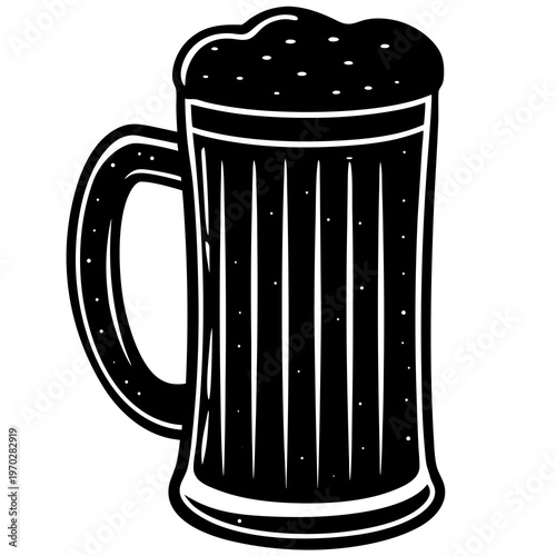 Funny Fathers Day beer mug silhouette perfect for t-shirt design, dad gifts, mugs, and print-on-demand products.