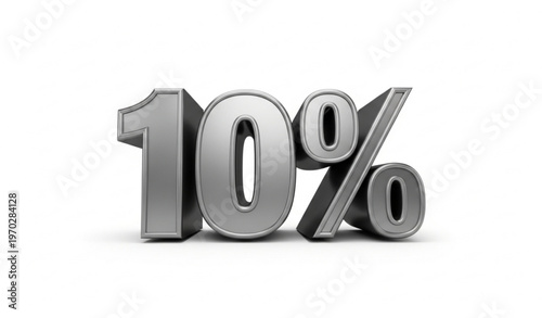 3D Ten Percent Tax Rate Symbol VAT Concept Vector Illustration