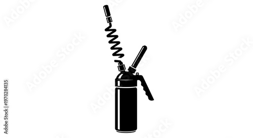 Whipped Cream Dispenser Silhouette Illustration.