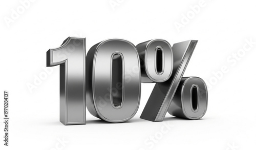 3D Ten Percent Tax Rate Symbol VAT Concept Vector Illustration