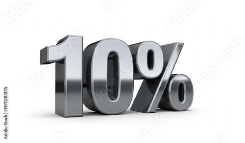 3D Ten Percent Tax Rate Symbol VAT Concept Vector Illustration