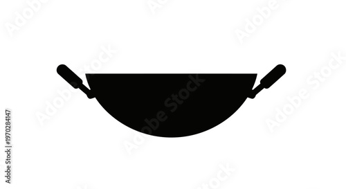 Wok pan silhouette for cooking stir-fry dishes.