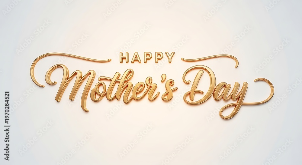 Fototapeta premium Happy mother's day text with rose gold glitter effect