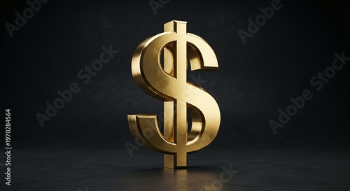 Golden Dollar Symbol on Dark Background – Luxury Finance and Wealth Concept