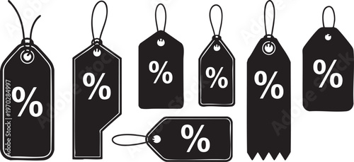 Black sale tags silhouette discount offers and promotions