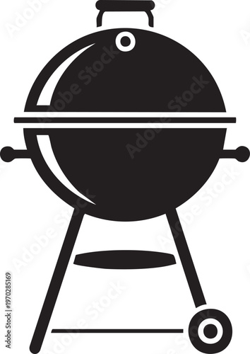 Barbecue grill silhouette a simple icon for outdoor cooking and summer gatherings