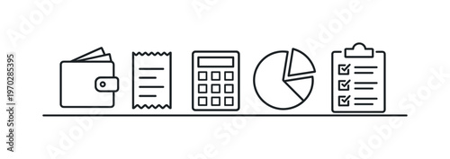 Budget planning and expense tracking for maintaining financial discipline and achieving personal or business financial goals, wallet, receipt